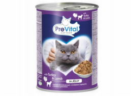 PREVITAL Turkey with lamb in jelly - mokré krmivo pro kočky - 2x415g