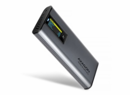 AXAGON EEM2-SD2 Hliníkový externí kryt bezšroubový USB-A/C 3.2 Gen2 M.2 NVMe/SATA LCD displej