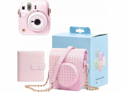 LoveInstant 2v1 sada pouzder pro Fuji Instax Mini 12 + album na 64 fotografií / růžová