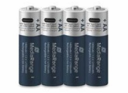 MediaRange nabíjecí USB-C Li-Ion baterie Mignon AA, 1,5V, 1400 mAh, 4ks