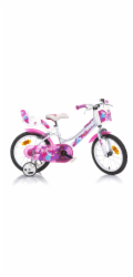 Dino bikes 166 RSN FAIRY Bílá, růžový potisk 16"