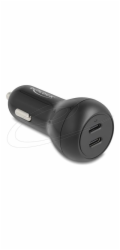 Delock - Napájecí adaptér do auta - 40 Watt - 3 A - PD 3.0 - 2 výstupní konektory (USB-C) - cerná