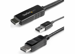 StarTech.com 2m (6ft) HDMI to DisplayPort Cable 4K 30Hz, Active HDMI 1.4 to DP 1.2 Adapter Converter Cable with Audio, USB Powered, Mac & Windows, HDMI Laptop to DP Monitor, Male/Male - Built-In USB C