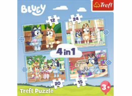 Trefl 4v1 Puzzle Bluey a svět