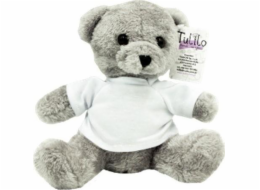 TULILO Maskot plyšový medvídek šedý v tričku 18,5 cm