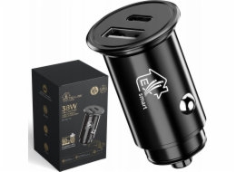 Extralink Autonabíječka Smart Life 38W, 1x USB-C, 1x USB-A černá
