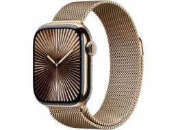 Apple Hodinky Series 10 GPS + Cellular, 42mm zlaté titanové pouzdro se zlatým milánským náramkem