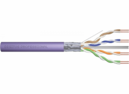Digitus Instalační telekomunikační kabel Cat.6, F/UTP, B2ca, drát, AWG 23/1, LSOH, 500 m, cívka, fialová