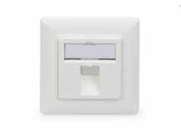 DIGITUS Zásuvka modulární 1 port, neosazená pod omítku, German 80x80, centr.plate 50x50 úhlový