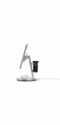 Nabíječka Mobile Origin Qi2 PowerStand 3v1 s GAN adaptérem 35W, bílá/stříbrná