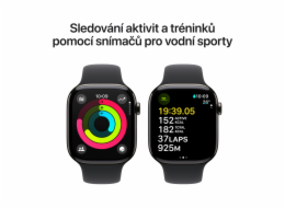 Apple Watch S10 Cell/46mm/Slate Grey/Sport Band/Black/-M/L