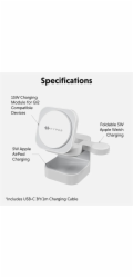 Hyper HyperJuice Qi2 3-in-1 Magnetic Charging Stand - White