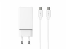Epico UltraBoost EA40 65W GaN Wall Charger Bundle with USB-C to USB-C 1.2m Cable - bílá