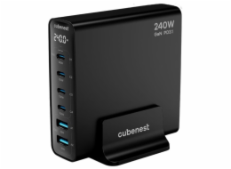 Cubenest S6D0 PD 3.1 GaN Adaptér 240W - černá