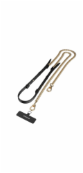 SwitchEasy šňůrka Leather Chain Strap + Strap Card, Phone Lanyard - Black/Matte Gold