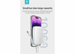 Devia powerbank Kintone Built-in Dual Cable 10000 mAh - White