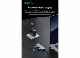 Devia USB-C Hub Leopard řady 4-in-1 EC700 - Deep Gray