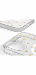 iDeal Fashion Clear Case MagSafe iPhone 16 Golden Hearts