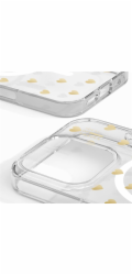 iDeal Fashion Clear Case MagSafe iPhone 16 Pro Golden Hearts