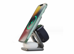 Prodigee Trio Foldable Magnetic 3-in-1 Charging Station - Space Gray
