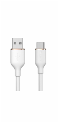 Deví kabel USB-A to USB-C Jelly Series Silicone Cable 1.2m - White
