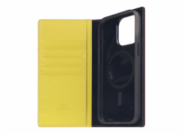 SLG Design pouzdro D8 Neon Full Grain Leather Diary pro iPhone 15 Pro Max - Lemon