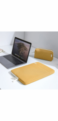Tomtoc pouzdro Lady Sleeve with Pouch pro Macbook Pro/Air 13" - Cheese Yellow