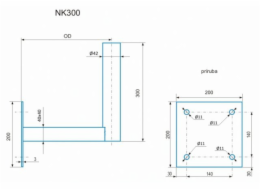 CSAT NK300 masivní konzole odsazení 30cm