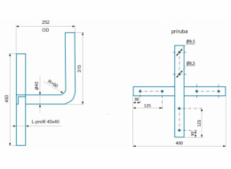 CSAT KK220, křížová konzola 25cm od zdi