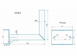 CSAT KS3EX konzole masivní na trubku, stožár - 37cm od zdi