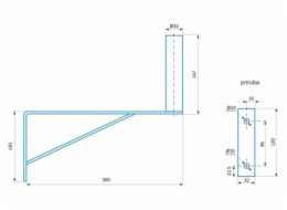 CSAT KM300 dvoubodový kovový držák, 30cm od zdi
