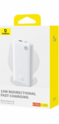 Přenosná nabíječka Baseus, 10000 mAh, 15 W, bílá