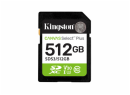 Kingston Technology Canvas Select Plus Gen3 512 GB SD UHS-I Třída 10