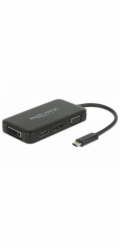 DeLOCK USB adaptér, zástrčka USB-C > zásuvka VGA + HDMI + DVI + DisplayPort