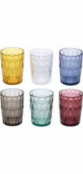 Guzzini VANITY sada 6 vysokých sklenic různé barvy
