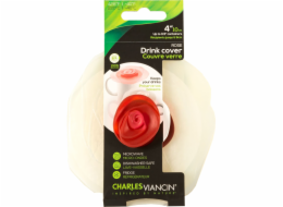 Charles Viancin ROSE 11,5 cm 2 Silicone Drink Covers white/red