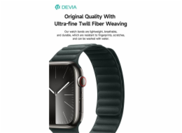 Deví řemínek Deluxe Magnetic Fiber Watch Band 44/45/46mm - Black
