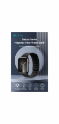 Deví řemínek Deluxe Magnetic Fiber Watch Band 44/45/46mm - Black