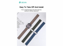 Deví řemínek Deluxe Magnetic Fiber Watch Band 44/45/46mm - Dark Green