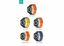 Deví řemínek Deluxe Series Sport6 Silicone Two-tone Band 44/45/49mm - Black/Orange