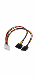 StarTech 12in LP4 to 2x SATA Power Y Cable Adapter - Molex to to Dual SATA Power Adapter Splitter - Adaptér napájení - 4 pinové interní napájení (M) do SATA napájení (F) - pro P/N: BRACKET125PTP, HSB1