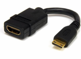 StarTech.com 5in Mini HDMI to HDMI Adapter, 4K High Speed HDMI Adapter, 4K 30Hz Ultra HD High Speed HDMI Adapter, HDMI 1.4, Gold Plated Connectors, UHD Mini HDMI Adapter 4K, Black - Mini HDMI to HDMI 