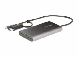 StarTech.com USB-C to Dual-HDMI Adapter, USB-C or A to 2x HDMI, 4K 60Hz, 100W PD Pass-Through, 1ft (30cm) Built-in Cable, External Video Graphics Adapter - USB to HDMI Multi-Monitor Converter for Lapt