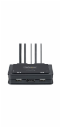 Startech 2-Port USB-C Cable KVM Switch, 4K 60Hz DisplayPort Output, Compact KVM with 4ft/1.2m USB Type-C/Audio Integrated Cables, Bus Powered - Remote Push-Button/Hotkey Switching (C2-D46-UC2-CBL-KVM)