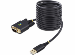 StarTech.com 10ft (3m) USB to Serial Adapter Cable, Interchangeable DB9 Screws/Nuts, COM Retention, USB-A to DB9 RS232, FTDI IC, Level-4 ESD Protection, Windows/macOS/ChromeOS/Linux - Rugged TPE Const