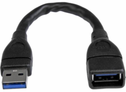 StarTech.com 6in Short USB 3.0 Extension Adapter Cable (USB-A Male to USB-A Female) - USB 3.1 Gen 1 (5Gbps) Port Saver Cable - Black (USB3EXT6INBK) - Prodlužovací šnura USB - USB typ A (F) do USB typ 