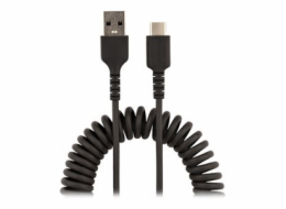 StarTech.com 20in (50cm) USB A to C Charging Cable, Coiled Heavy Duty Fast Charge & Sync USB-C Cable, High Quality USB 2.0 A to Type-C, Rugged Aramid Fiber, TPE, 3A, S20, iPad, Pixel - Durable Male to