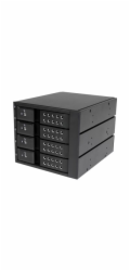 Startech 4-Bay Mobile Rack Backplane - Trayless Hot Swap Mobile Rack Backplane for 3.5in SAS II/SATA III - 6 Gbps HDD (HSB4SATSASBA) - Skladovací mobilní rack - 2.5" - černá