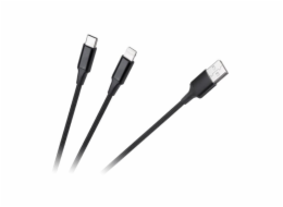 Kabel CABLETECH KPO3944 USB - USB-C/Lightning 1m Black