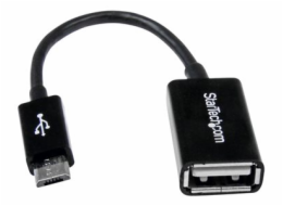 StarTech.com 5in Micro USB to USB OTG Host Adapter - Micro USB Male to USB A Female On-The-GO Host Cable Adapter (UUSBOTG) - USB adaptér - USB (F) do Micro USB typ B (M) - USB 2.0 OTG - 12.7 cm - cern
